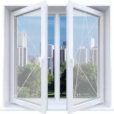 Alumark S44 Двухстворчатое окно 1460×1420мм